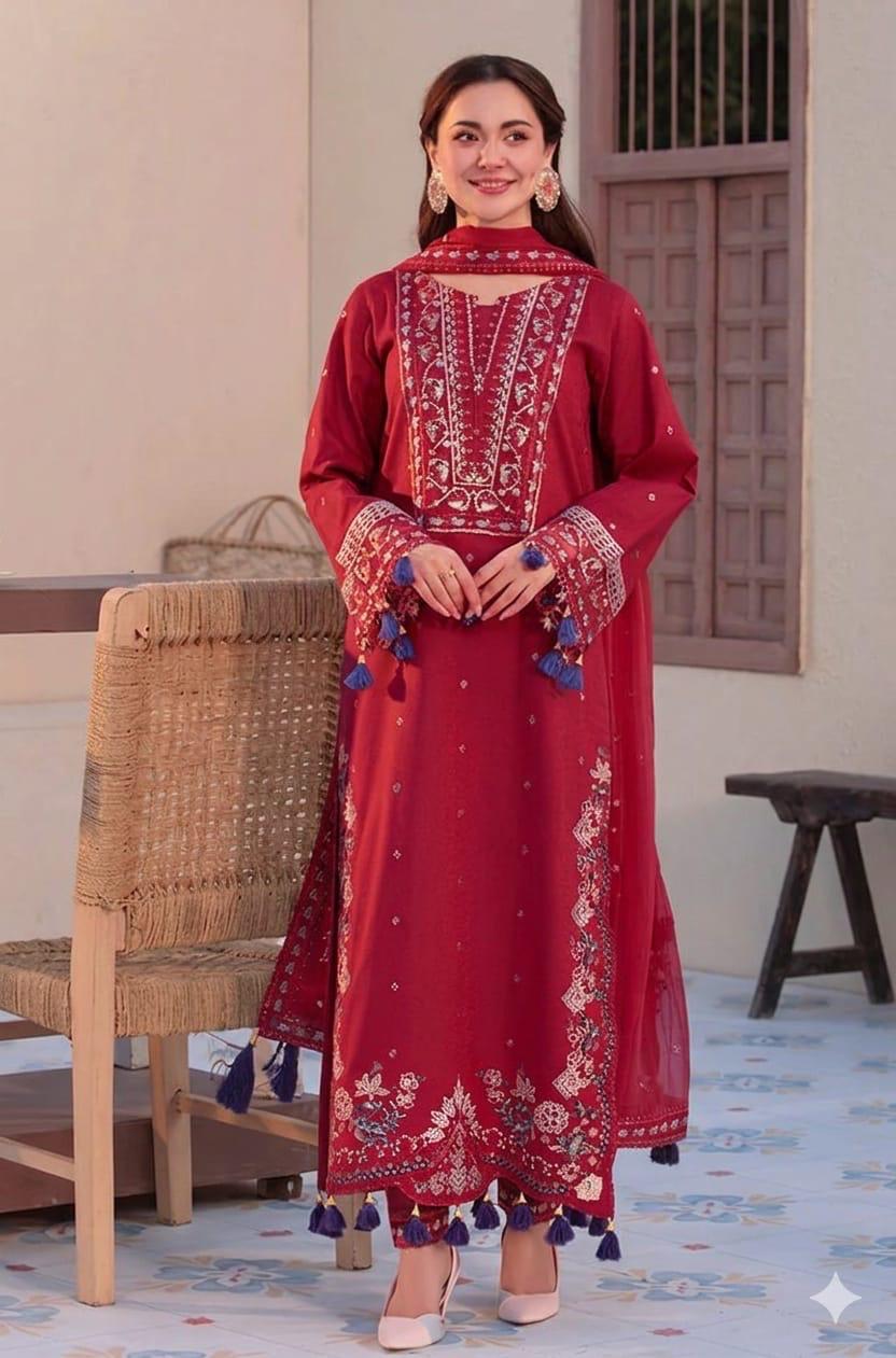 JADE lawn embroidered luxury unstitched 3pc✓