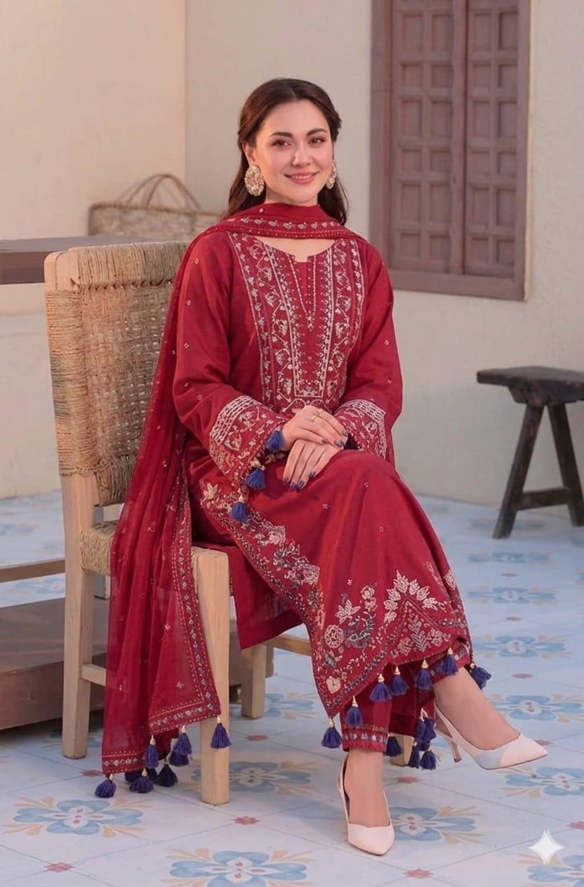 JADE lawn embroidered luxury unstitched 3pc✓