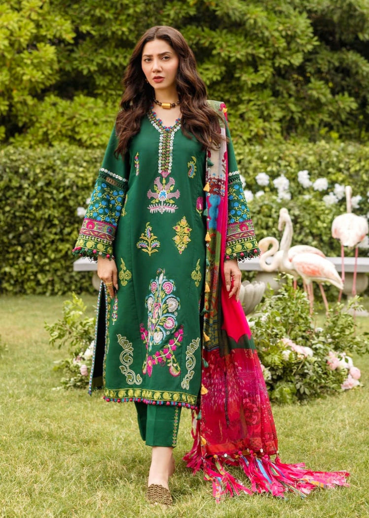 SADAF FAWAD lawn embroidered luxury unstitched 3pc✓