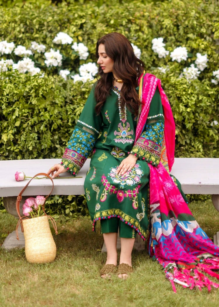 SADAF FAWAD lawn embroidered luxury unstitched 3pc✓
